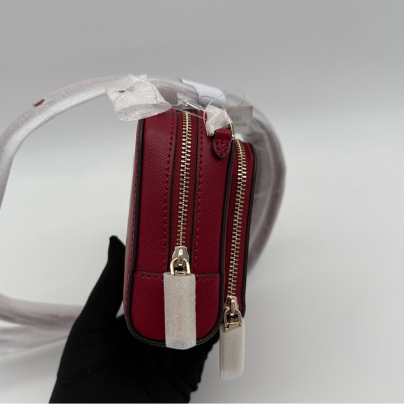 Kate Spade Staci Mini Dual Zip Around Crossbody Red Jam - Picture 3 of 16